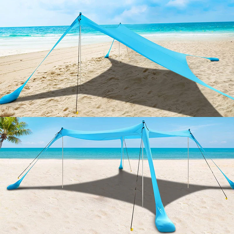 Cheap Goat Tents Family Beach Tent Sunshade Outdoor Windproof UV Protection Sun Shelter Camping Hiking Fishing Picnic Tent Sun proof Lycra Fabric   